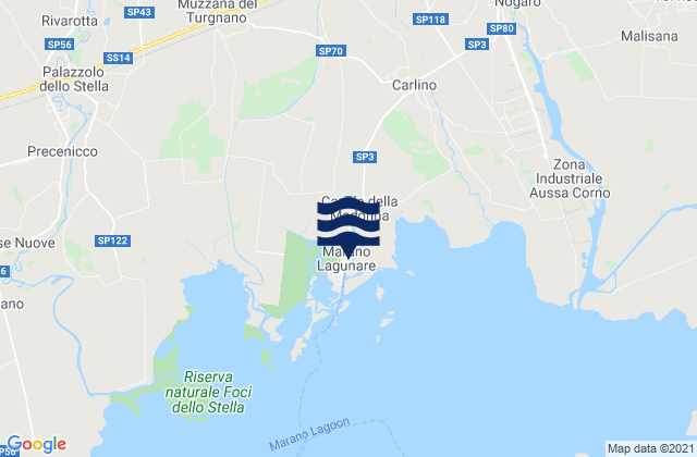 Mapa da tábua de marés em Marano Lagunare, Italy