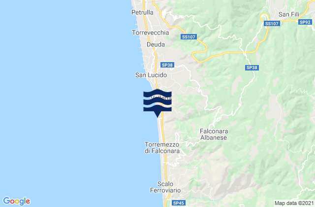 Mapa da tábua de marés em Marano Marchesato, Italy