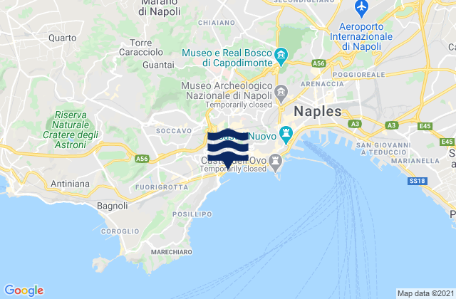 Mapa da tábua de marés em Marano di Napoli, Italy