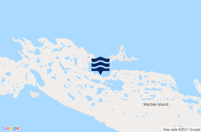 Mapa da tábua de marés em Marble Island, Canada