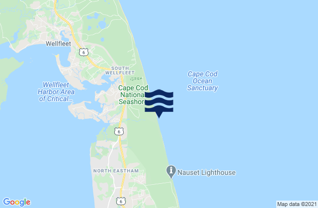 Mapa da tábua de marés em Marconi Beach, United States