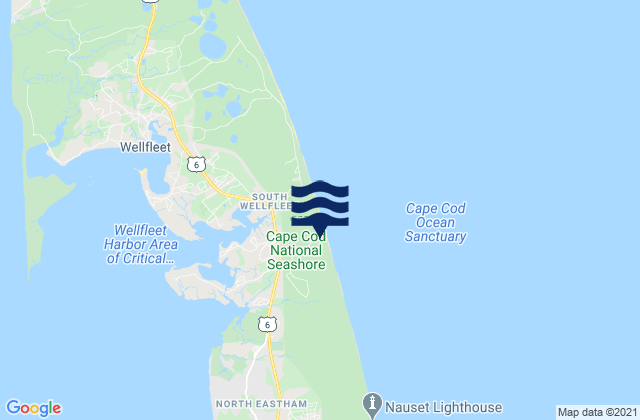 Mapa da tábua de marés em Marconi Beach Cape Cod National Seashore Wellfleet, United States