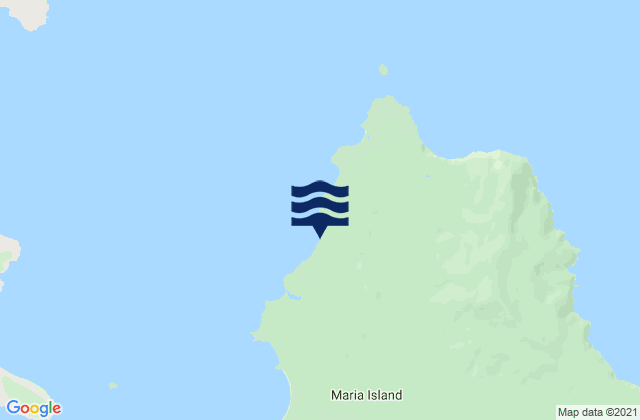 Mapa da tábua de marés em Maria Island, Australia