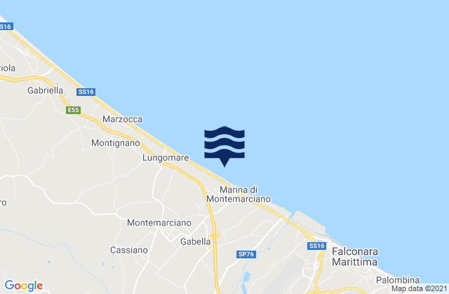 Mapa da tábua de marés em Marina di Montemarciano, Italy
