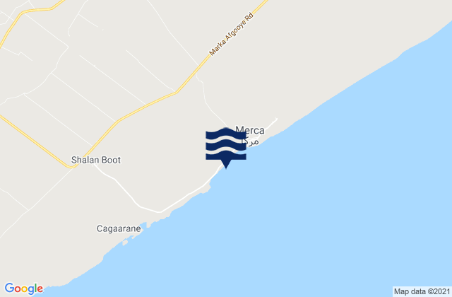 Mapa da tábua de marés em Marka, Somalia
