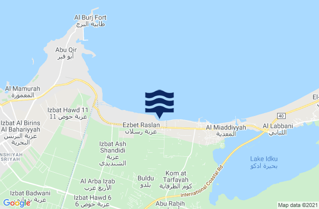 Mapa da tábua de marés em Markaz Kafr ad Dawwār, Egypt
