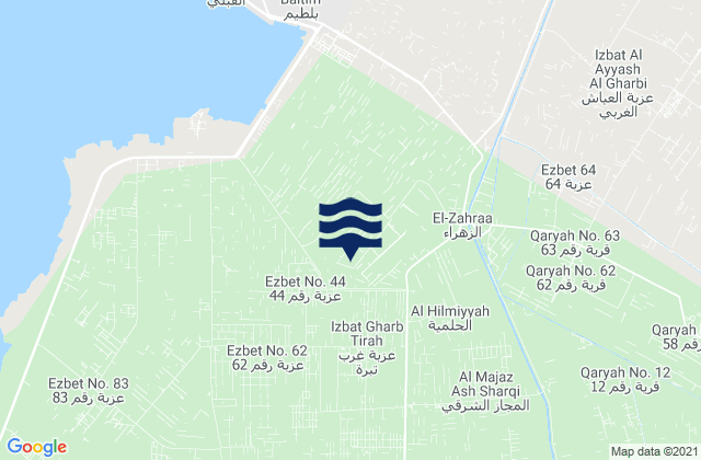 Mapa da tábua de marés em Markaz al Ḩāmūl, Egypt