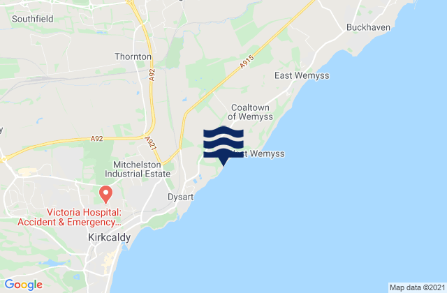 Mapa da tábua de marés em Markinch, United Kingdom