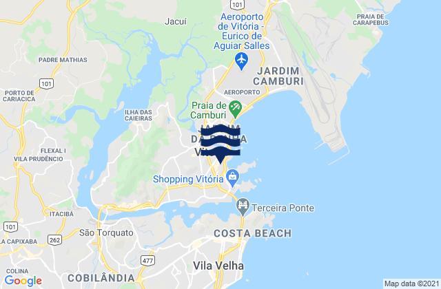 Mapa da tábua de marés em Marlin, Brazil