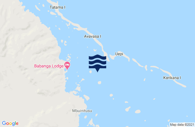 Mapa da tábua de marés em Marovo Lagoon, Solomon Islands