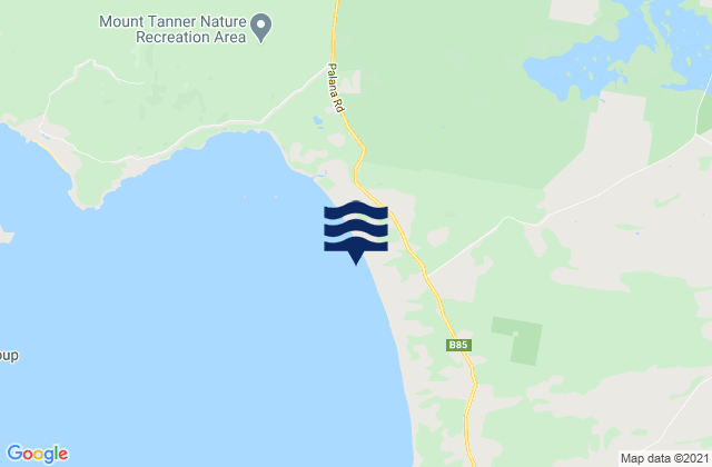 Mapa da tábua de marés em Marshall Beach, Australia