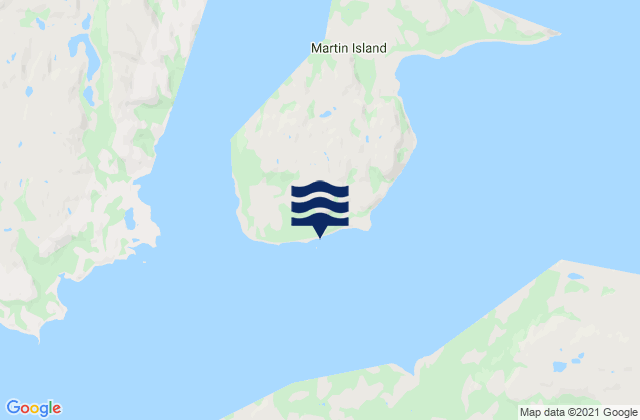 Mapa da tábua de marés em Martin Island, Canada