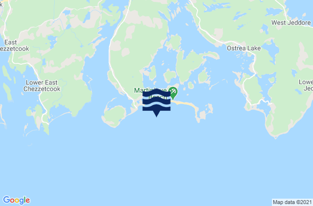 Mapa da tábua de marés em Martinique Beach, Canada