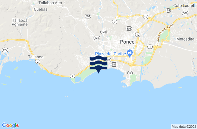 Mapa da tábua de marés em Marueño Barrio, Puerto Rico