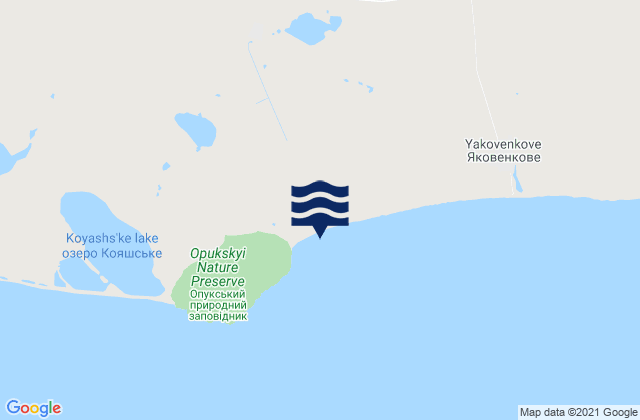 Mapa da tábua de marés em Maryevka, Ukraine