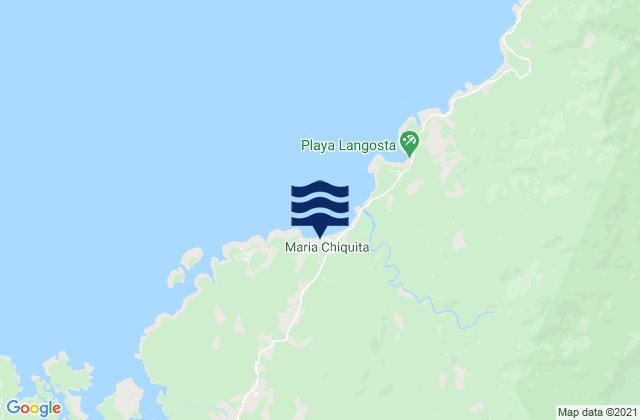 Mapa da tábua de marés em María Chiquita, Panama