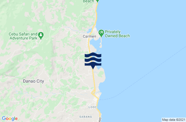 Mapa da tábua de marés em Masaba, Philippines
