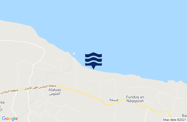 Mapa da tábua de marés em Masallātah, Libya