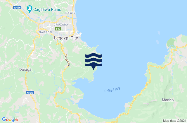 Mapa da tábua de marés em Maslog, Philippines