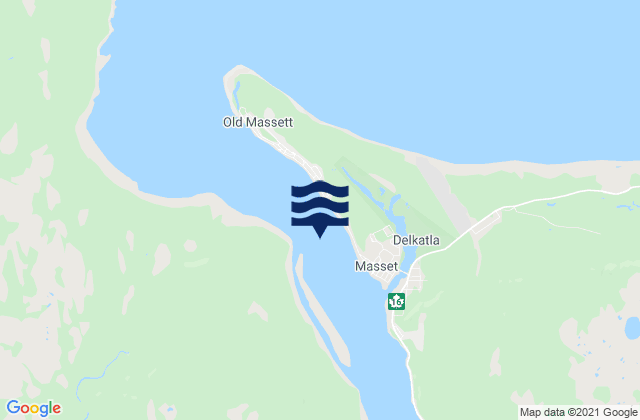 Mapa da tábua de marés em Masset Harbor 5 miles Inside, Canada