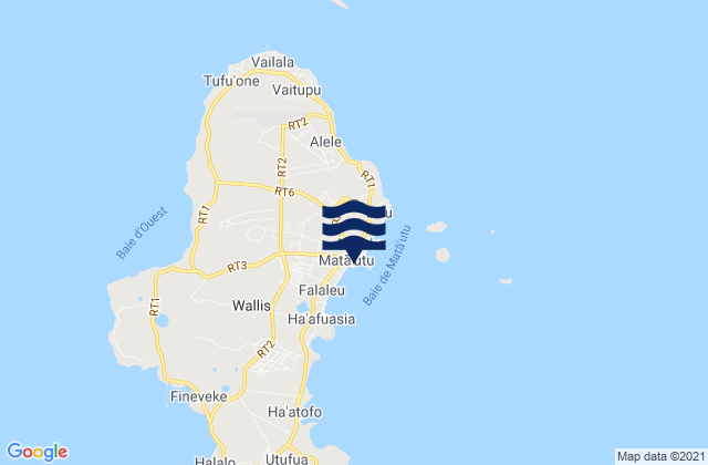Mapa da tábua de marés em Mata-Utu, Wallis and Futuna