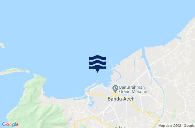 Mapa da tábua de marés em Mata Ie, Indonesia