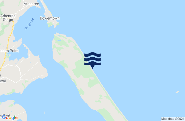 Mapa da tábua de marés em Matakana Island, New Zealand