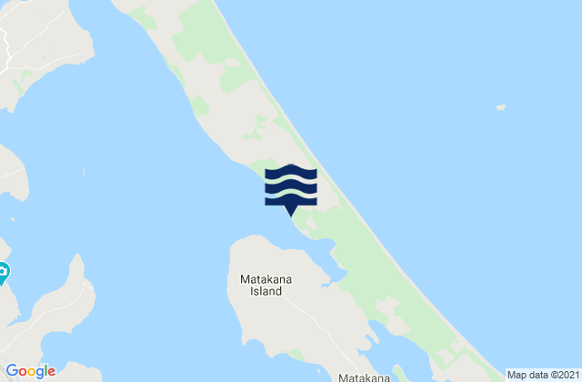 Mapa da tábua de marés em Matakana Island, New Zealand