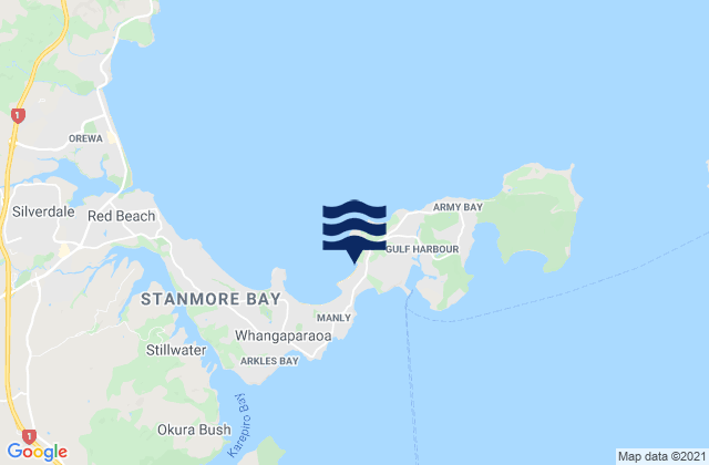 Mapa da tábua de marés em Matakatia Bay, New Zealand