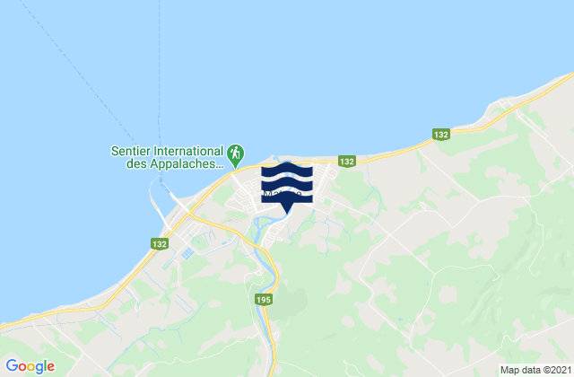 Mapa da tábua de marés em Matane, Canada