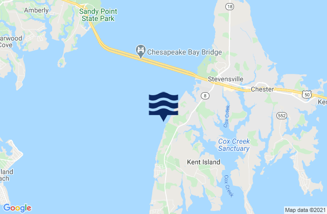 Mapa da tábua de marés em Matapeake, United States