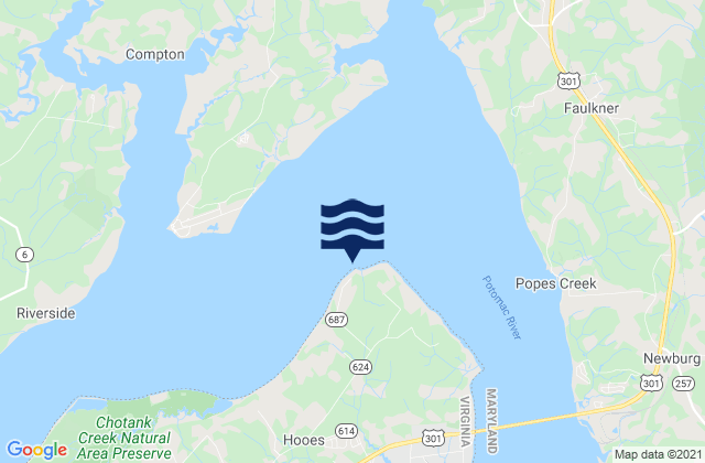 Mapa da tábua de marés em Mathias Point, United States