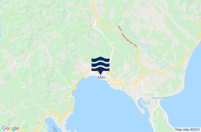 Mapa da tábua de marés em Mati, Philippines