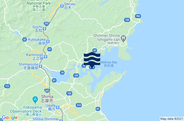 Mapa da tábua de marés em Matoya Ko, Japan