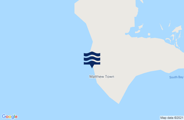 Mapa da tábua de marés em Matthew Town, Bahamas