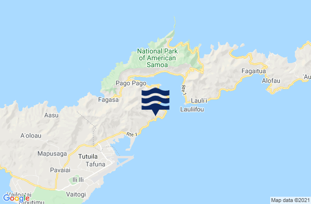 Mapa da tábua de marés em Matu'u, American Samoa