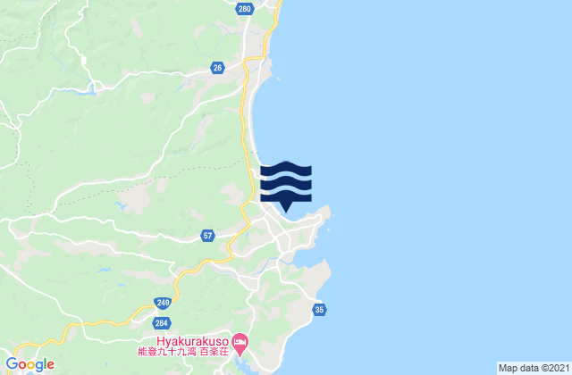 Mapa da tábua de marés em Matunami, Japan