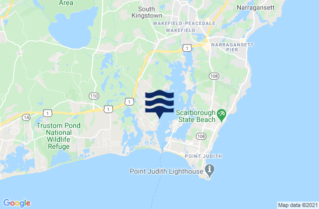 Mapa da tábua de marés em Matunuck-The point, United States