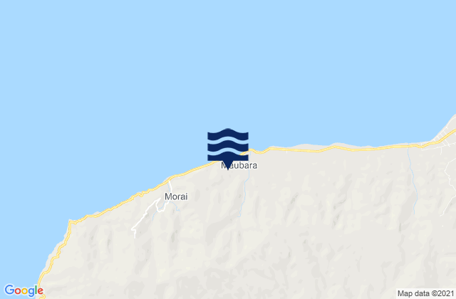 Mapa da tábua de marés em Maubara, Timor Leste