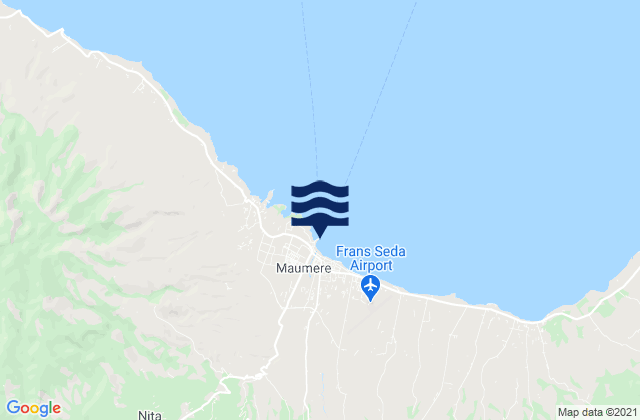 Mapa da tábua de marés em Maumere, Indonesia