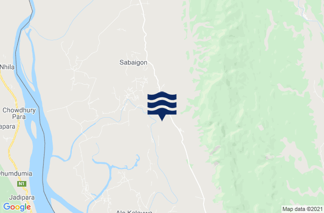 Mapa da tábua de marés em Maungdaw District, Myanmar