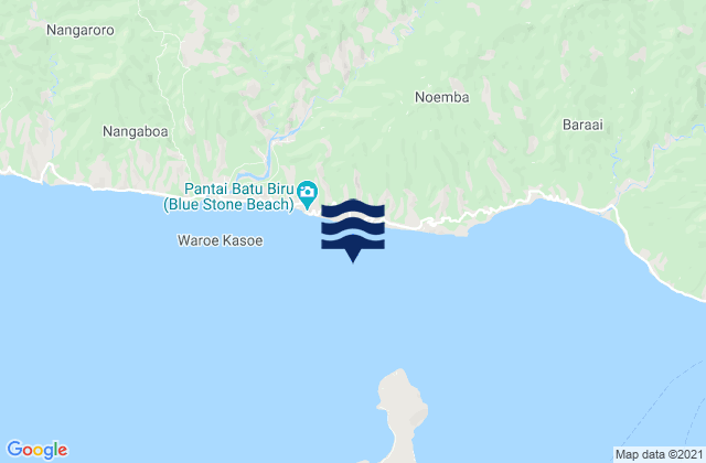 Mapa da tábua de marés em Maunggora, Indonesia