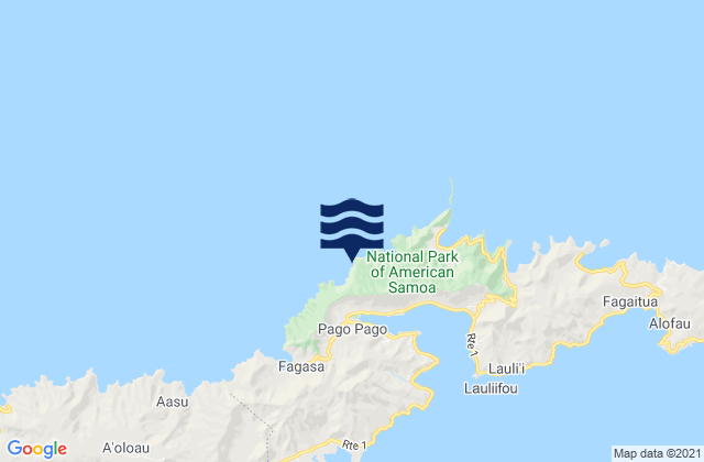 Mapa da tábua de marés em Mauputasi County, American Samoa