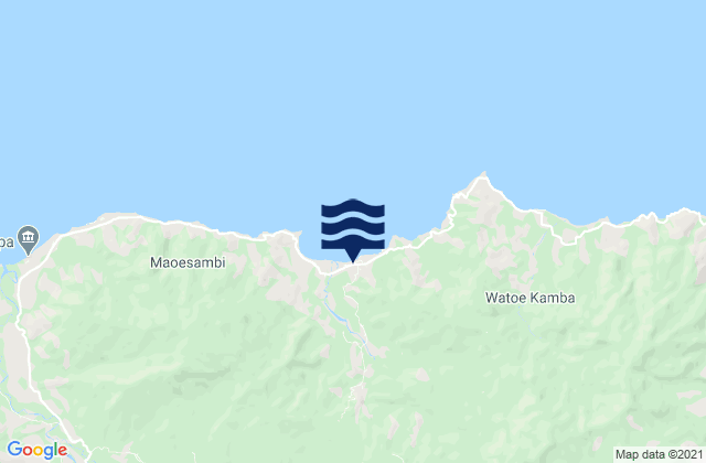 Mapa da tábua de marés em Maurole, Indonesia