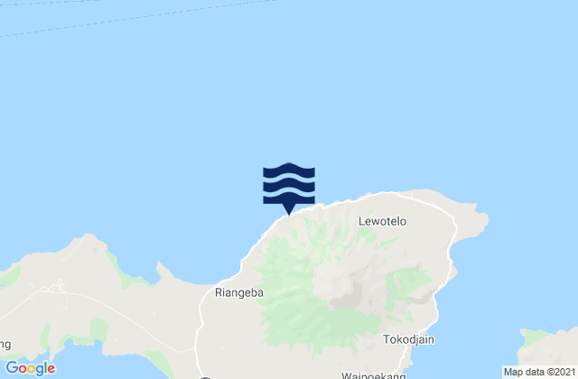 Mapa da tábua de marés em Mawa, Indonesia