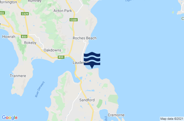 Mapa da tábua de marés em May's Point, Australia