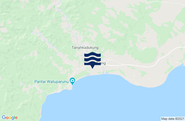 Mapa da tábua de marés em Mbulung, Indonesia