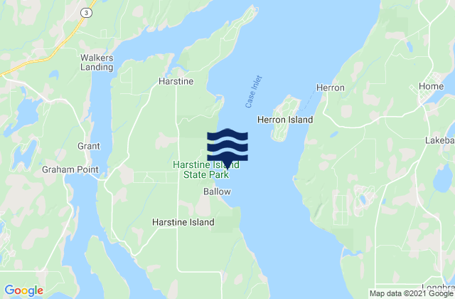 Mapa da tábua de marés em McMicken Island Case Inlet, United States
