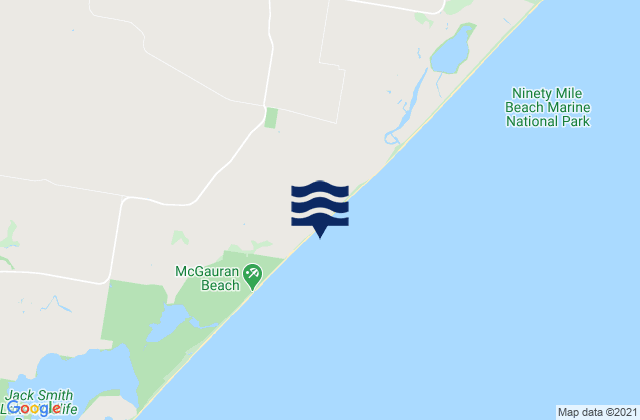 Mapa da tábua de marés em Mcgauran Beach, Australia