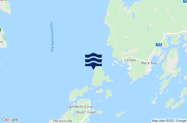 Mapa da tábua de marés em Mcmaster Island, Canada